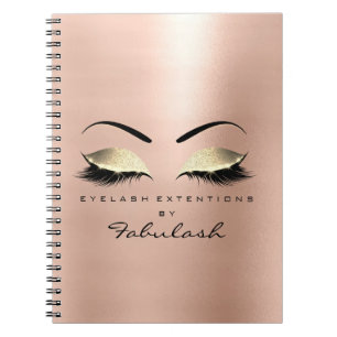 Rose Skin Gold Glitter Eyes Makeup Beauty Luxury Notebook