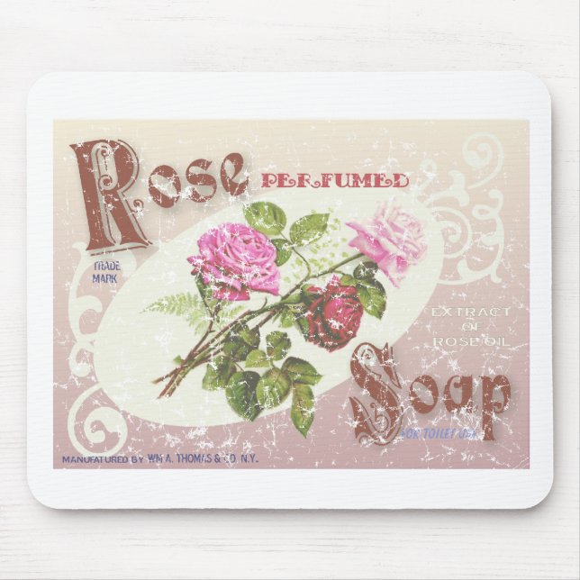 Rose Soap- distressed Mouse Mat (Front)