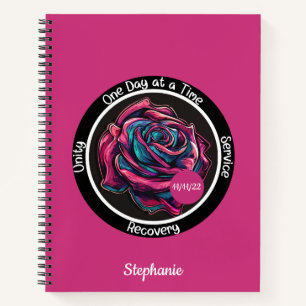 Rose Sobriety 12-Step Recovery Notebook