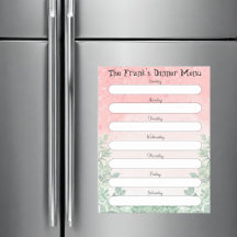 Rose Splash with Foliage Personalised Menu