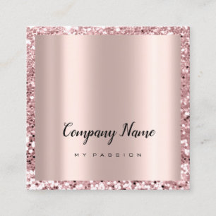 Rose Square Glitter Makeup Beauty Salon VIP Appointment Card