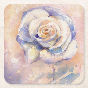 Rose Square Paper Coaster