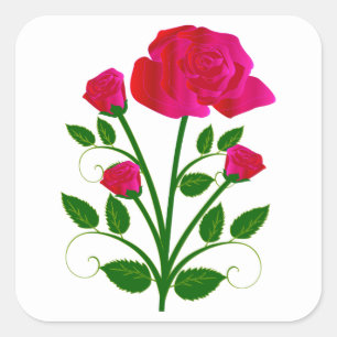 Rose Square Sticker