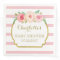 Rose Stripes Gold Pink Floral Baby Shower
