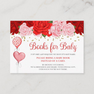 Rose Sweetheart Balloon Valentine Books for Baby Enclosure Card