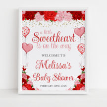 Rose Sweetheart Balloon Valentine Girl Baby Shower