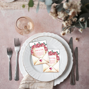 Rose Sweetheart Letter Books For Baby Shower  Enclosure Card
