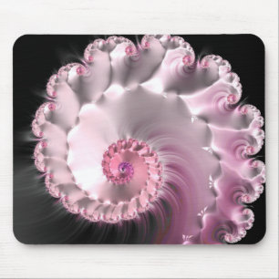 Rose Swirl Crystal Fractal Mouse Mat