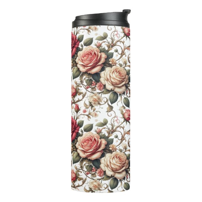 Rose Symphony Thermal Tumbler (Rotated Left)