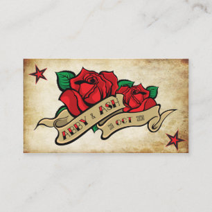 Rose Tattoo Custom Personalised RSVP Enclosure Card