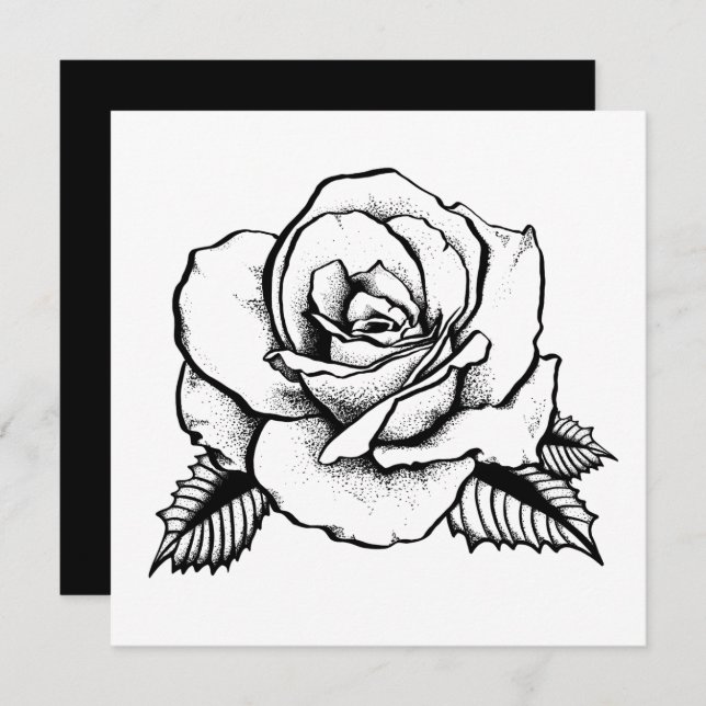 rose tattoo invitation (Front/Back)