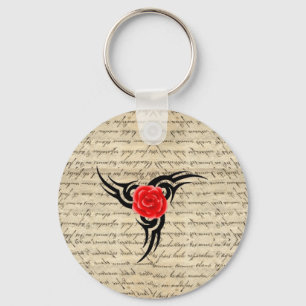 Rose Tattoo Key Ring
