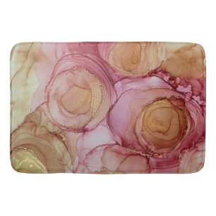 Rose Taupe Abstract Floral Bath Mat