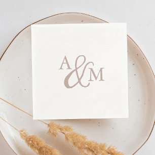 Rose Taupe Ampersand Monogram Wedding Napkin