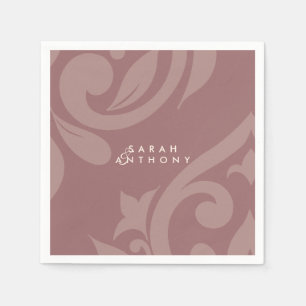 Rose Taupe Damask Elegant Classic Wedding Napkin