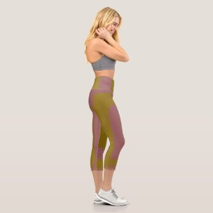  Rose Taupe Gold  High Waisted Capris