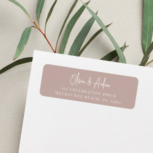 Rose Taupe   Handwritten Script Return Address