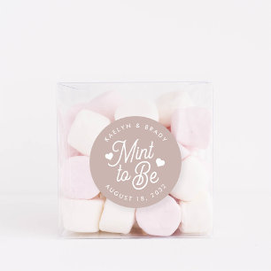 Rose Taupe Mint to Be Personalised Wedding Favou Classic Round Sticker