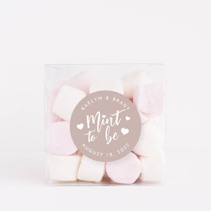 Rose Taupe Mint to Be Personalised Wedding Favou Classic Round Sticker