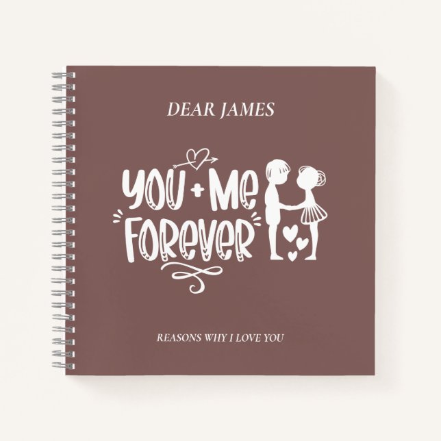 Rose Taupe Reasons Why I Love You Notebook (Front)
