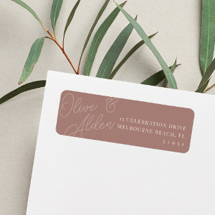 Rose Taupe Script Watermark Wedding Return Address