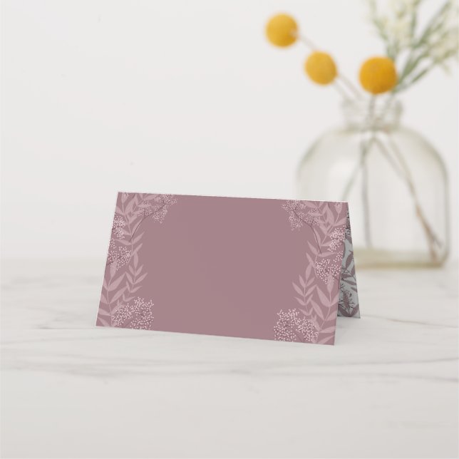 Rose Taupe Wedding Vintage Botanical Place Card (Front)