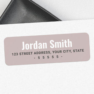 Rose taupe white grey modern return address