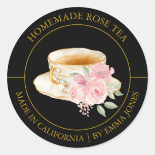 Rose Tea Modern label