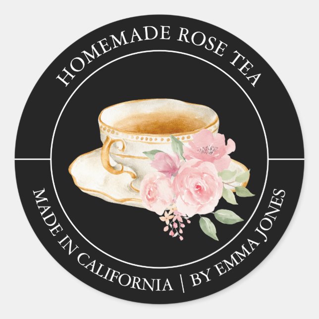 Rose Tea Modern label (Front)