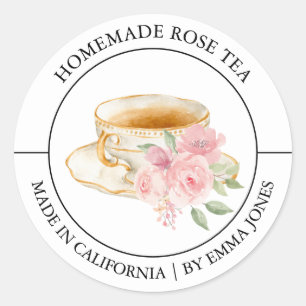 Rose Tea Modern label