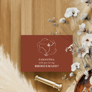 Rose Terracotta Simple Will you be my bridesmaid Invitation