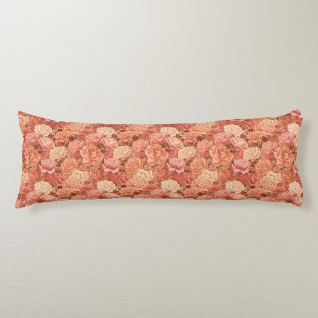 Rose Texture Floor Décor Artistic Memory Foam Body Cushion (Front)