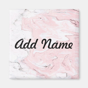 Rose Textured Natural Stone Marble Trendy Grey. Magnet