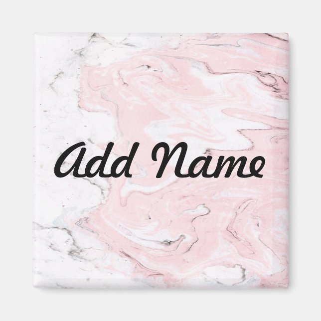Rose Textured Natural Stone Marble Trendy Grey. Magnet (Front)