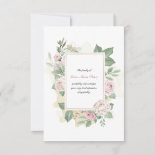 Rose Thank You Sympathy Cards