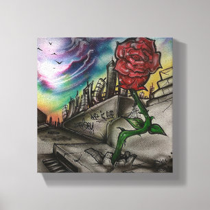 rose that grew from concrete canvas print