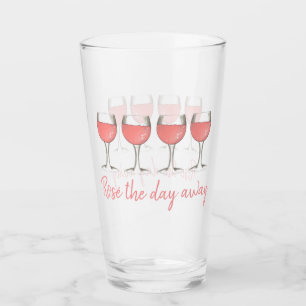 Rosé the Day Away Blush Wine Glasses Vino