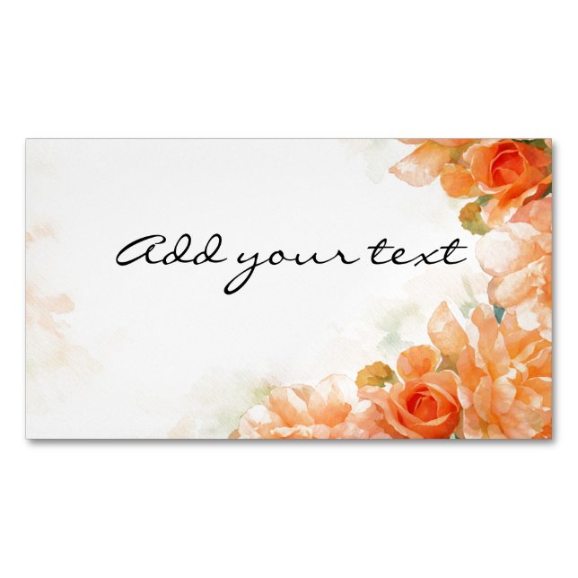 Rose themed wedding magnetic card (Front)