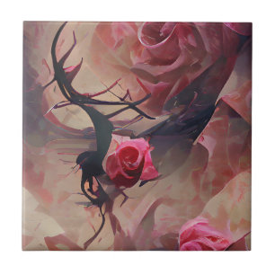 Rose thorns dark fantasy graphic abstract art  tile
