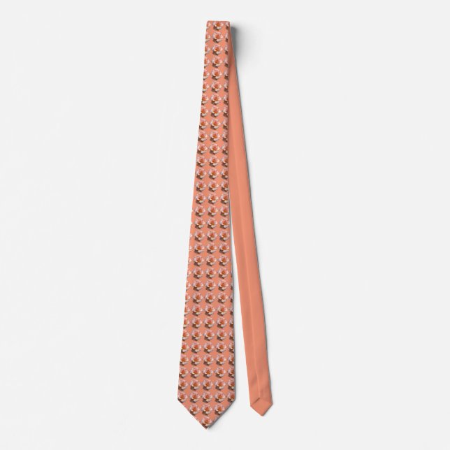 Rose Tie Peach Roses Neckties Wild Rose Gift (Front)