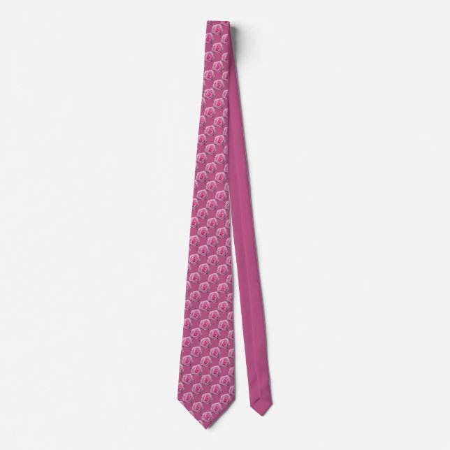 Rose Tie Pink Roses Neckties Romantic Gift (Front)