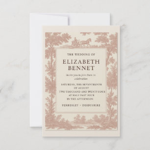 Rose Toile Wedding Invitation – Vintage Estate Ele