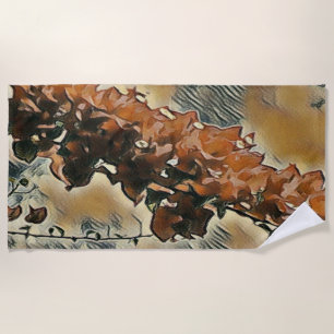 Rose Tree Art Beach Towel