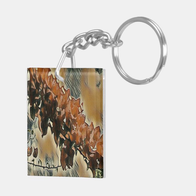 Rose Tree Art Key Ring (Back Right)