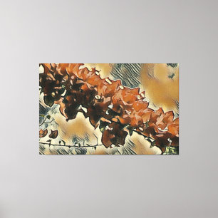 Rose Tree Art - Tan Trimming Canvas Print