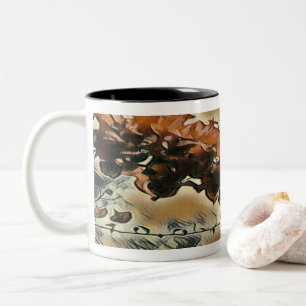 Rose Tree Art Two-Tone Coffee Mug