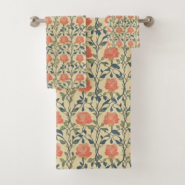 Rose Trellis Bath Towel Set (Insitu)