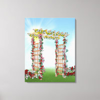 Rose Trellis Under Blue Skies