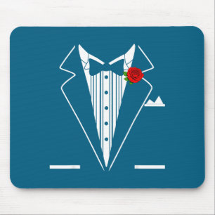 Rose Tuxedo Tux Wedding Prom Costume Party Men Kid Mouse Mat