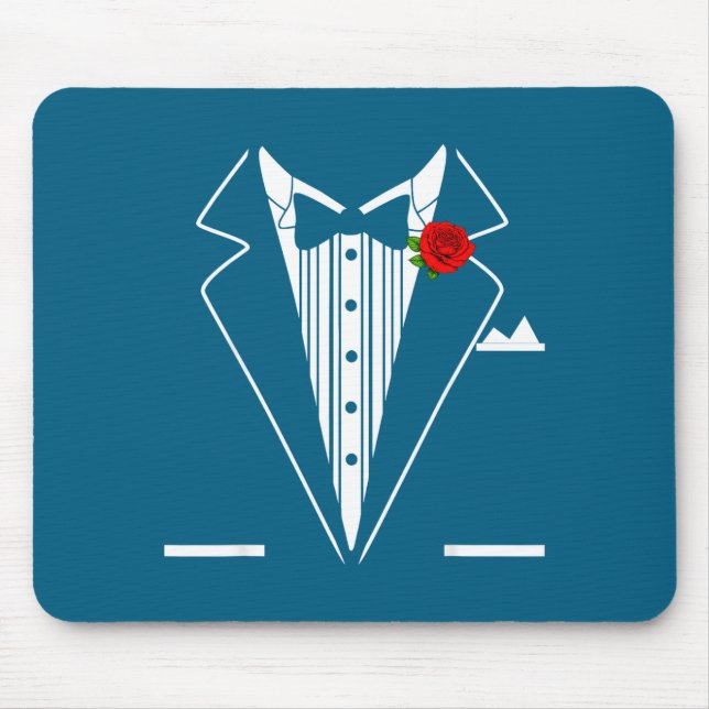 Rose Tuxedo Tux Wedding Prom Costume Party Men Kid Mouse Mat (Front)